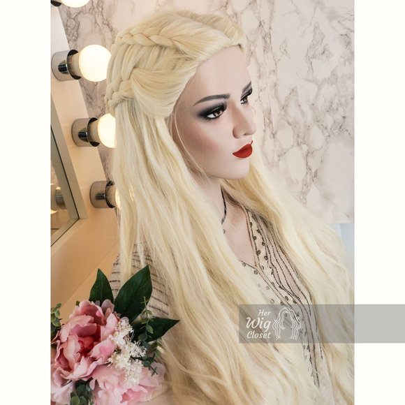32“ Wavy Icy Blonde Synthetic Wig | Daenerys - Picture 2 of 15
